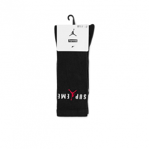 Supreme x Jordan Crew Socks (2 Pack) Black