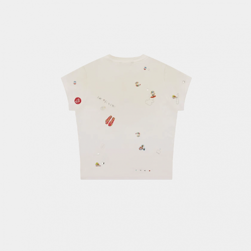 Футболка MasonPrince Grunge Rock Graphic Rhinestone T-Shirt White