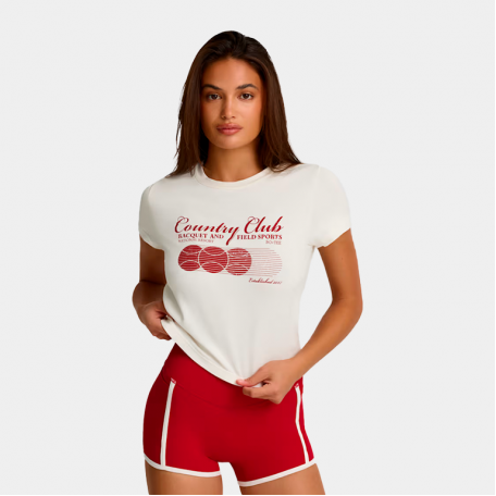 Футболка Bo+Tee Cropped Graphic T-Shirt Ivory