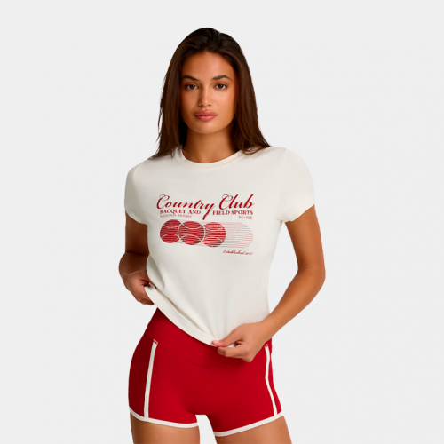 Футболка Bo+Tee Cropped Graphic T-Shirt Ivory