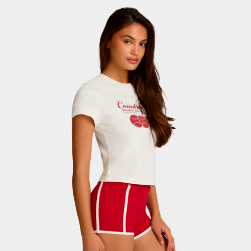 Футболка Bo+Tee Cropped Graphic T-Shirt Ivory