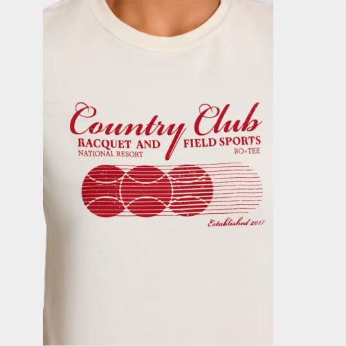Футболка Bo+Tee Cropped Graphic T-Shirt Ivory