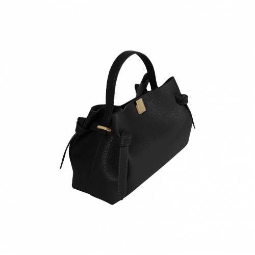 Yuzefi Gyoza Pebble Grained Leather Black