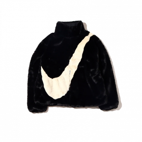 Nike Women's Oversized Swoosh Logo Jacket Black Fossil