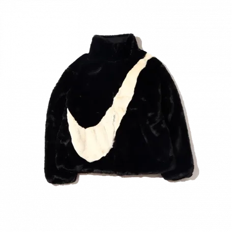 Nike Women's Oversized Swoosh Logo Jacket Black Fossil