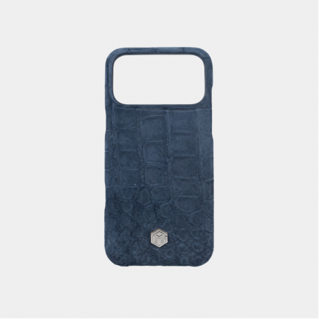 Чехол Marina De Golle Nubuck Crocodile Leather Case Blue