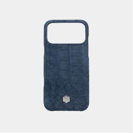Чехол Marina De Golle Nubuck Crocodile Leather Case Blue
