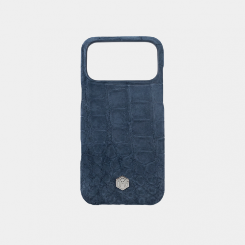 Чехол Marina De Golle Nubuck Crocodile Leather Case Blue