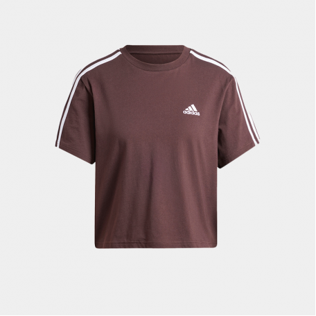 Футболка Adidas Essentials 3-Stripes Single Jersey Crop Top Brown