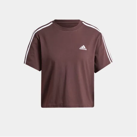 Футболка Adidas Essentials 3-Stripes Single Jersey Crop Top Brown