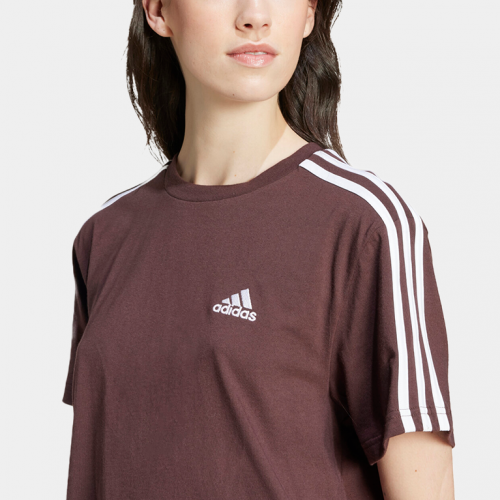 Футболка Adidas Essentials 3-Stripes Single Jersey Crop Top Brown