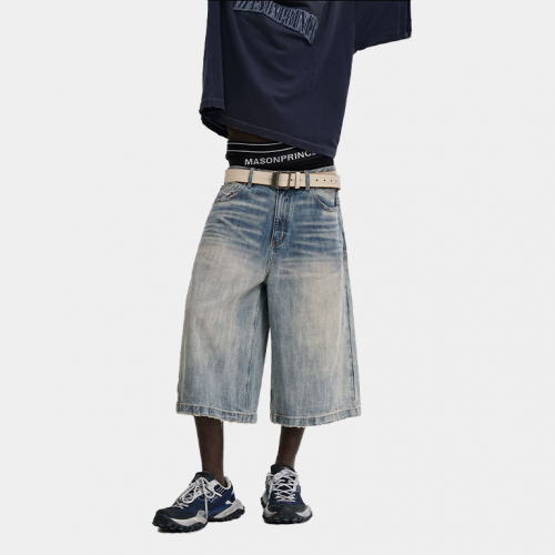 Шорты MasonPrince Vintage Wash Distressed Denim Shorts Blue