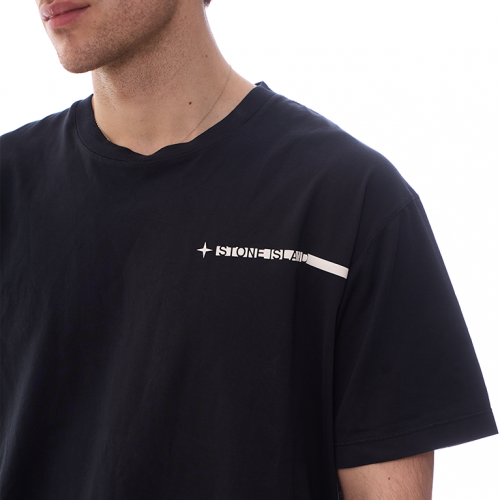 Футболка Stone Island Micro Graphics Three Print Tee Navy