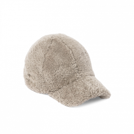 MIU MIU Shearling Baseball Cap Beige