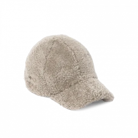 MIU MIU Shearling Baseball Cap Beige