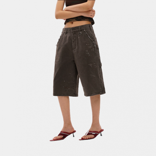 Шорты MasonPrince Paint Splatter Distressed Shorts Khaki