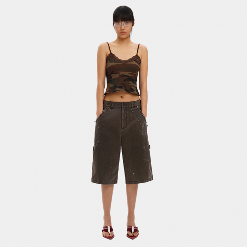 Шорты MasonPrince Paint Splatter Distressed Shorts Khaki