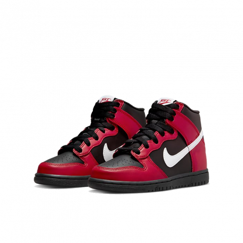 Кроссовки Nike Dunk High Black University Red White (PS) (Kids)