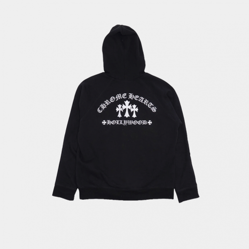 Зип-худи Chrome Hearts Triple Cross Hollywood Zip-up Hoodie Black