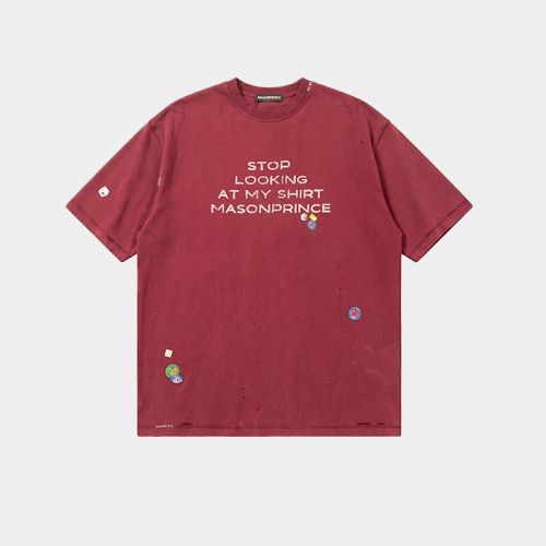 Футболка MasonPrince Stop Looking At My Shirt Burgundy