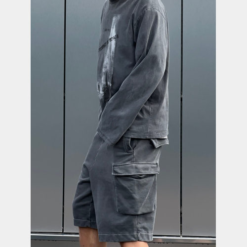 Шорты Sabe Shorts Acid Wash Dark Grey