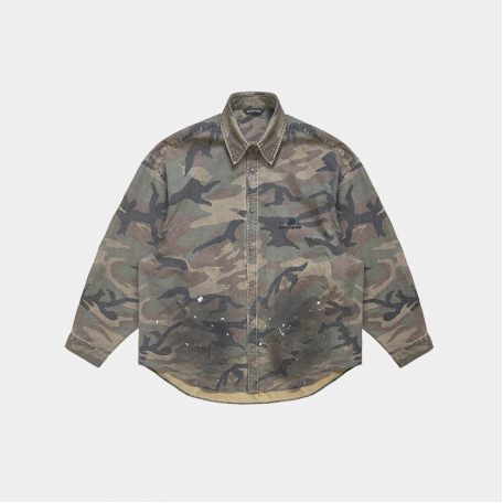 Рубашка MasonPrince Vintage Distressed Shirt Camo Green