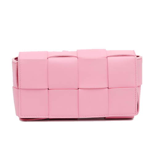 Bottega Veneta Intrecciato Cassette Belt Bag Pink