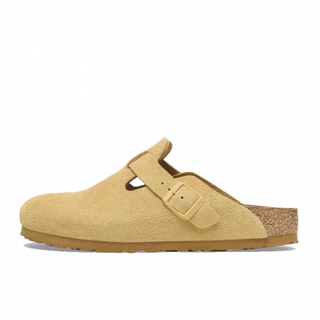 Birkenstock Boston Suede Leather Regular Late Cream Tonal OS