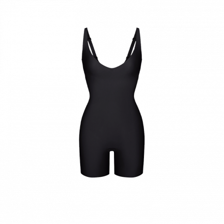 SKIMS Body Core Sculpt Plunge Mid Thigh Bodysuit Onyx