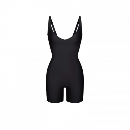 SKIMS Body Core Sculpt Plunge Mid Thigh Bodysuit Onyx