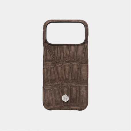 Чехол Marina De Golle Nubuck Crocodile Leather Case Brown