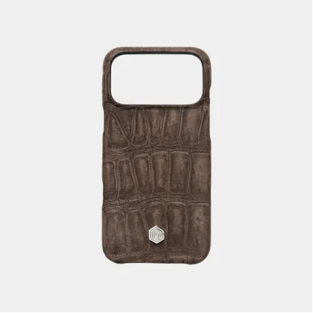 Чехол Marina De Golle Nubuck Crocodile Leather Case Brown