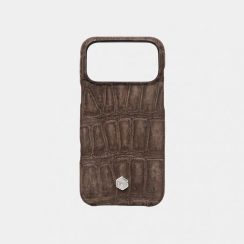 Чехол Marina De Golle Nubuck Crocodile Leather Case Brown