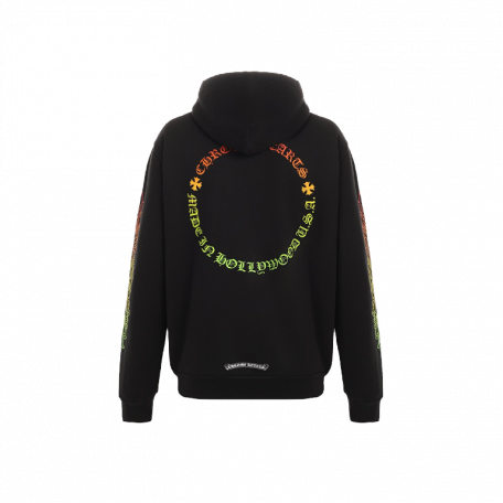 Худи Chrome Hearts Floral Sleeve Gradient Made In Hollywood Hoodie Black/Gradient