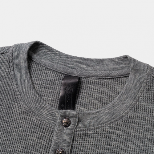 Лонгслив Chrome Hearts Thermal Embroidered Long Sleeve Henley Grey