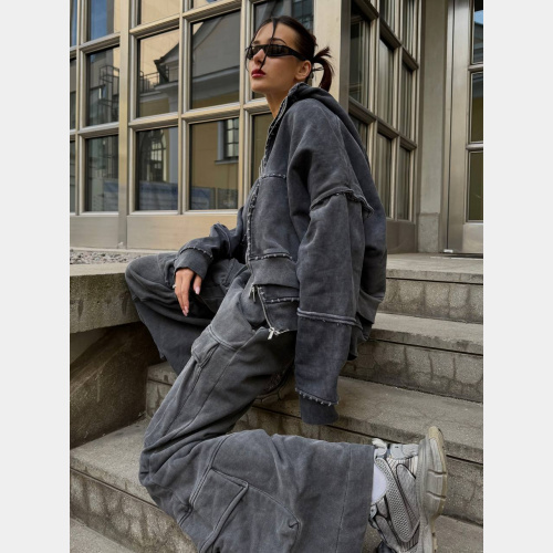 Штаны Sabe Pants Acid Wash Dark Grey