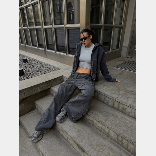 Штаны Sabe Pants Acid Wash Dark Grey