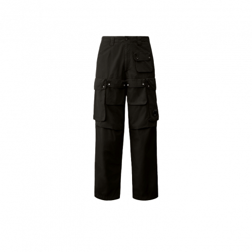 C.P.Company Rip-Stop Cotton Loose Utility Cargo Pant Black