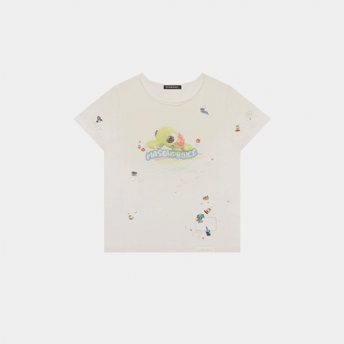 Футболка MasonPrince Resort Sea Turtle Expert Off-Shoulder T-Shirt White