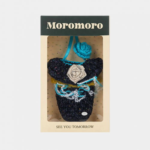 Сумка MoroMoro Knitted Mini Handbag With A Rose Blue