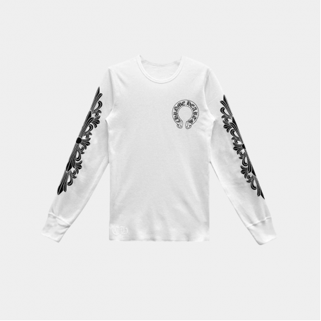 Лонгслив Chrome Hearts Longsleeve Horseshoe Thermal White