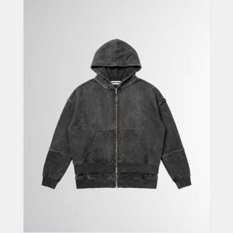 Зип-худи Sabe Double Zip Hooded Acid Wash Dark Grey