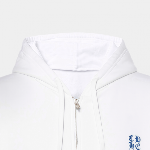 Зип-худи Chrome Hearts Blue Vertical Logo Zip-up White