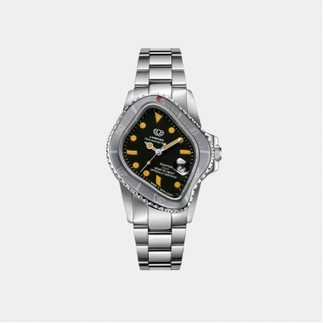 Часы LAARVEE PEA001 Silver Precision Steel: White Silver BEZEL & Black Dial