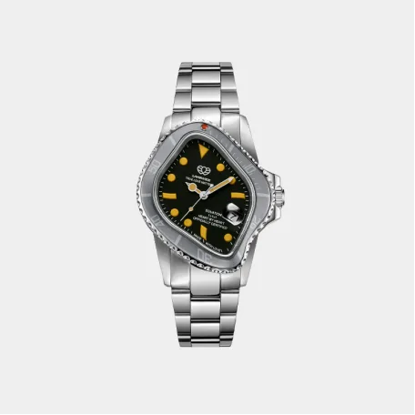 Часы LAARVEE PEA001 Silver Precision Steel: White Silver BEZEL & Black Dial