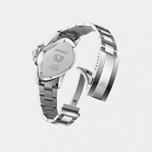 Часы LAARVEE PEA001 Silver Precision Steel: White Silver BEZEL & Black Dial