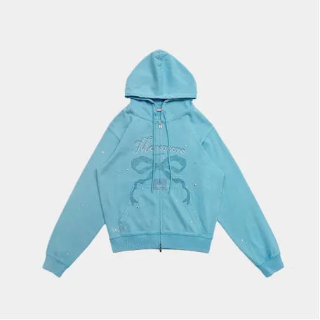 Зип-Худи MoroMoro Bow Graphic Zip-Up Hoodie Blue