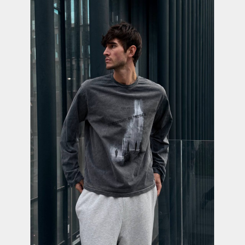 Лонгслив Sabe Longsleeve Di Mosca Acid Wash Dark Grey