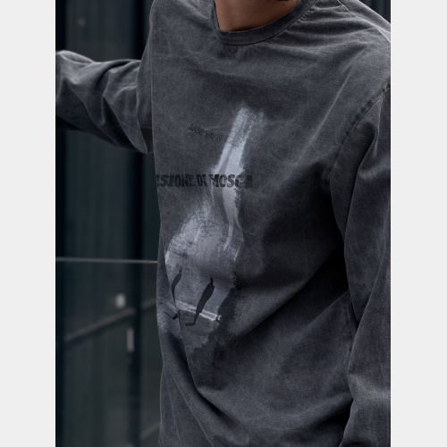 Лонгслив Sabe Longsleeve Di Mosca Acid Wash Dark Grey