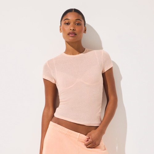Футболка SKIMS Sheer Cotton T-Shirt Villa